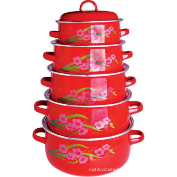 5PCS Set Enamel Casserole Pot